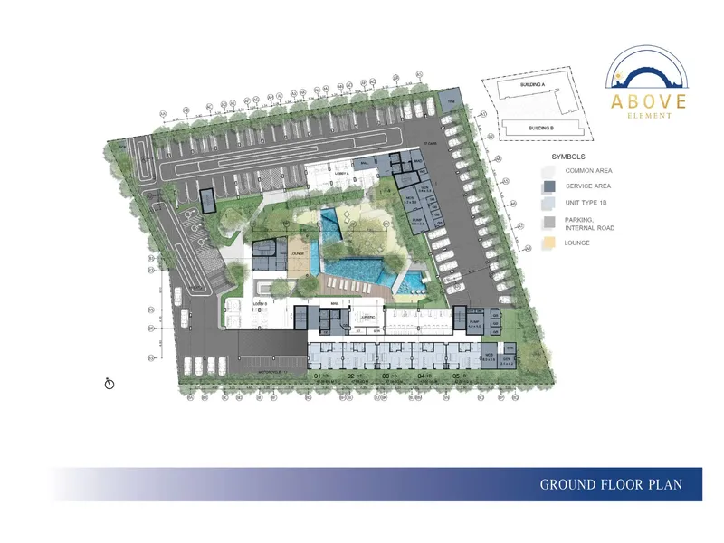Apartment 1-bedroom 38 sqm in Above Element (Bang Tao) · Development floor plan