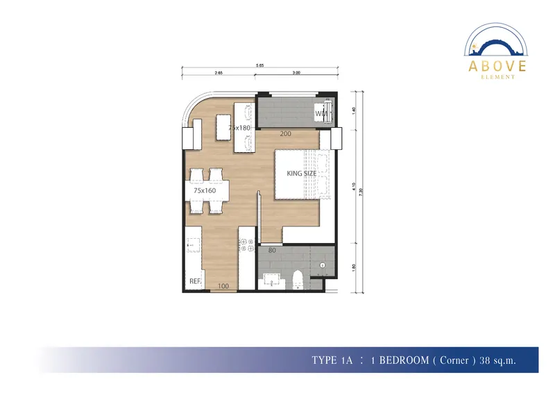Above Element, floor plan: bedroom