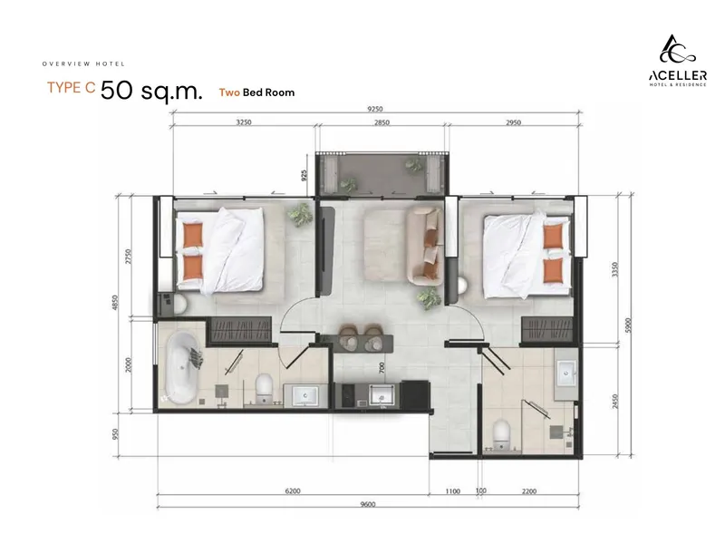 Aceller Hotel & Residence, floor plan