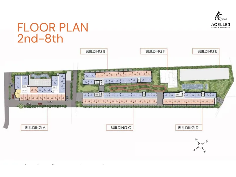 Studio 29 sqm in Aceller Hotel & Residence (Chalong) · Development floor plan