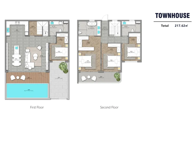 Apartment 2-bedroom 75 sqm in AYANA Heights (Layan) · floor plan