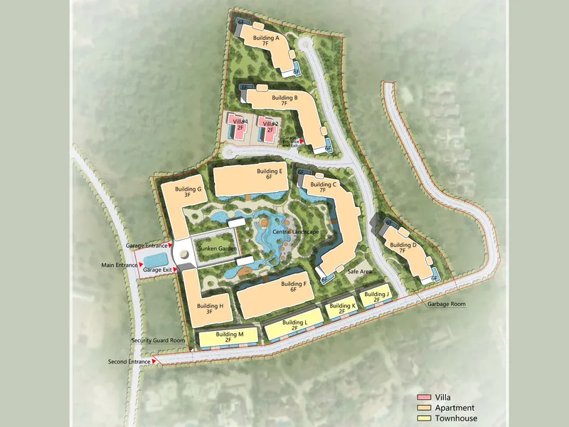 Apartment 1-bedroom 44 sqm in AYANA Heights (Layan) · Development floor plan