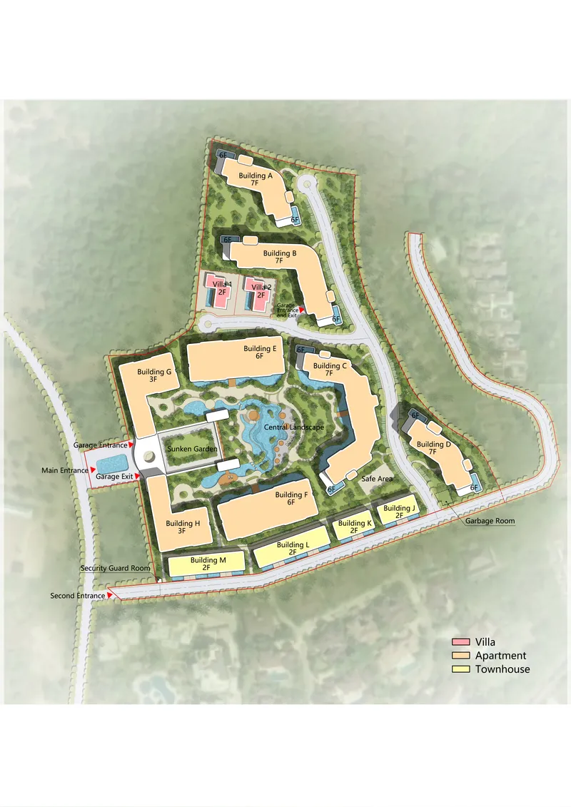 Apartment 2-bedroom 75 sqm in AYANA Heights (Layan) · Development floor plan