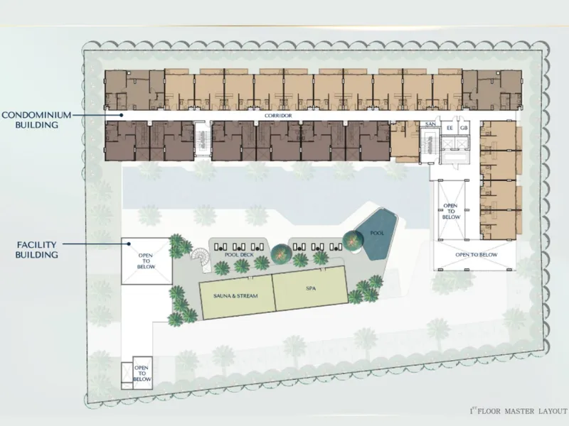 Studio 35 sqm in Bellevue Lagoon (Bang Tao) · Development floor plan