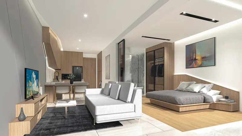 Apartament 2 sypialnie 85 m² – Botanica Hythe (Bang Tao) · Wizualizacja dewelopera