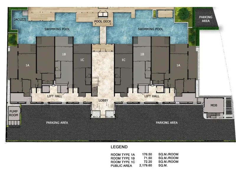 Bright Phuket, plan piętra: rzut lokalu