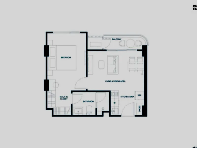 Apartment 1-bedroom 40 sqm in Canvas (Bang Tao) · floor plan
