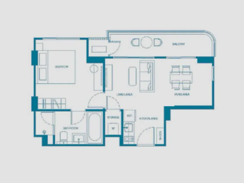 Apartment 1-bedroom 50 sqm in Canvas (Bang Tao) · floor plan