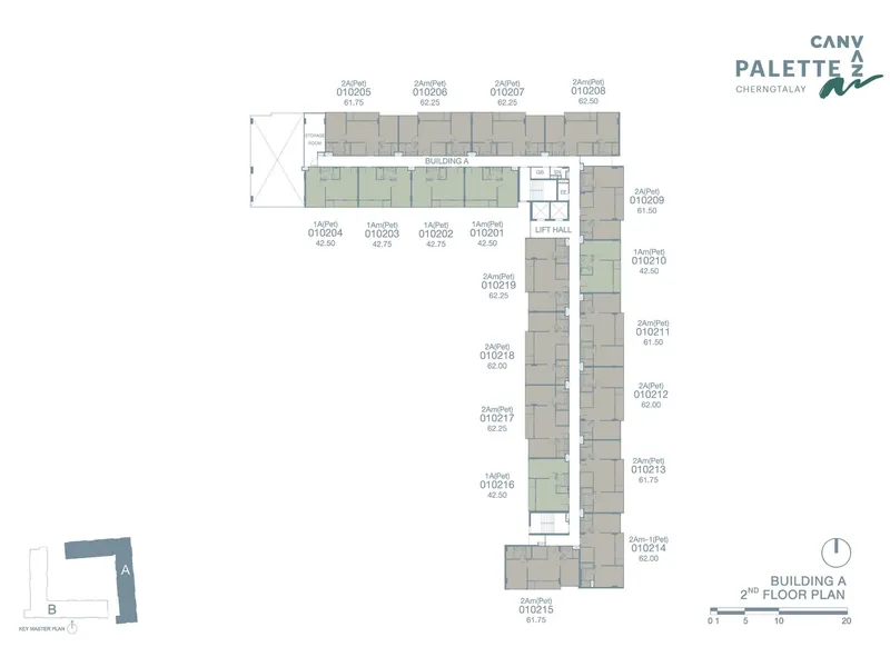 Apartment 1-bedroom 43.5 sqm in Canvaz Palette Cherngtalay (Bang Tao) · Development floor plan