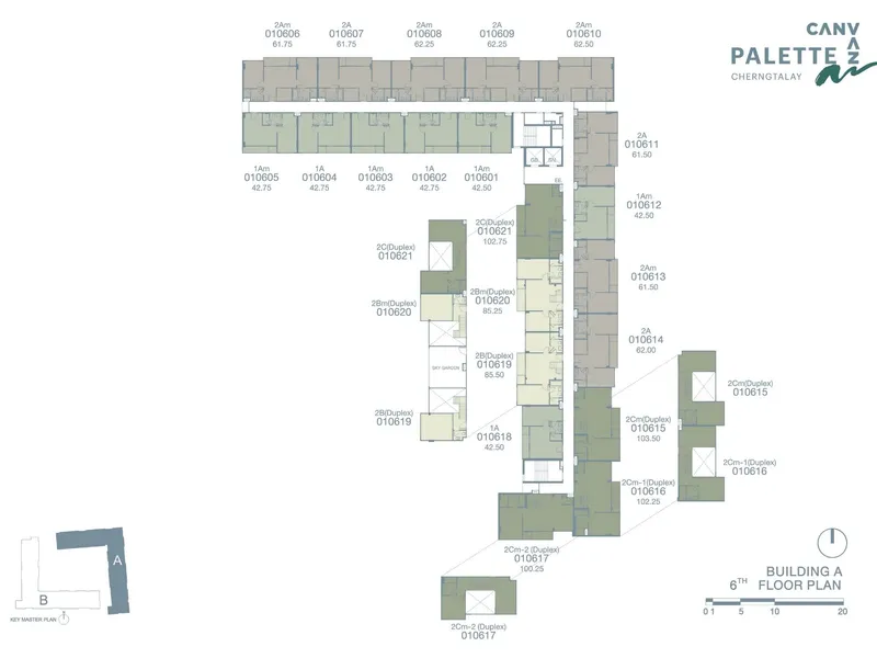 Apartment 1-bedroom 43.5 sqm in Canvaz Palette Cherngtalay (Bang Tao) · Development floor plan