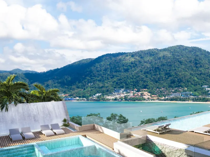 Apartment 1-bedroom 47 sqm in The Coral Beach Oceanview Resort (Patong) · aerial view