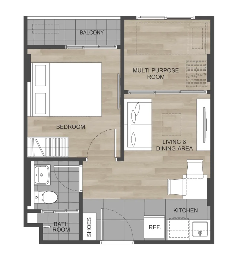 Apartment 1-bedroom 28 sqm in DCondo Reef (Kathu) · photo