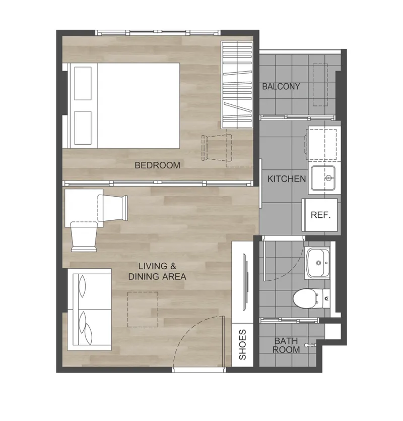 Apartment 1-bedroom 28 sqm in DCondo Reef (Kathu) · photo