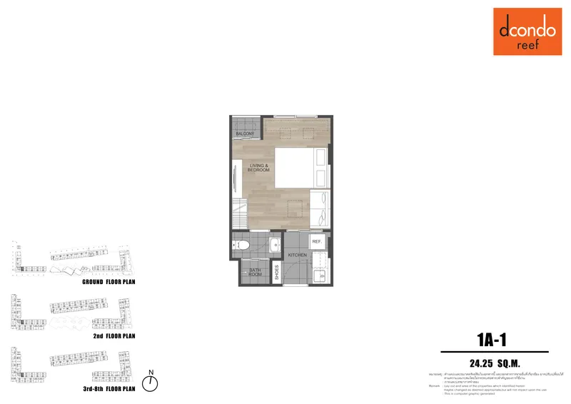 Apartment 1-bedroom 28 sqm in DCondo Reef (Kathu) · photo