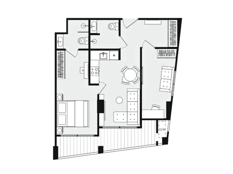 Apartment 2-bedroom 57 sqm in Dominion (Rawai) · Floor plan of this unit