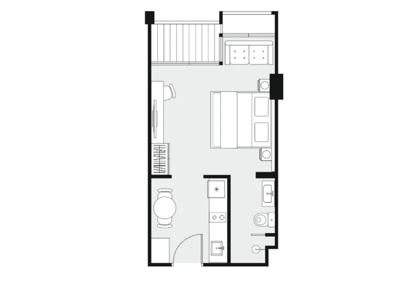Apartment 2-bedroom 57 sqm in Dominion (Rawai) · Floor plan of a different unit type here — 33 m²