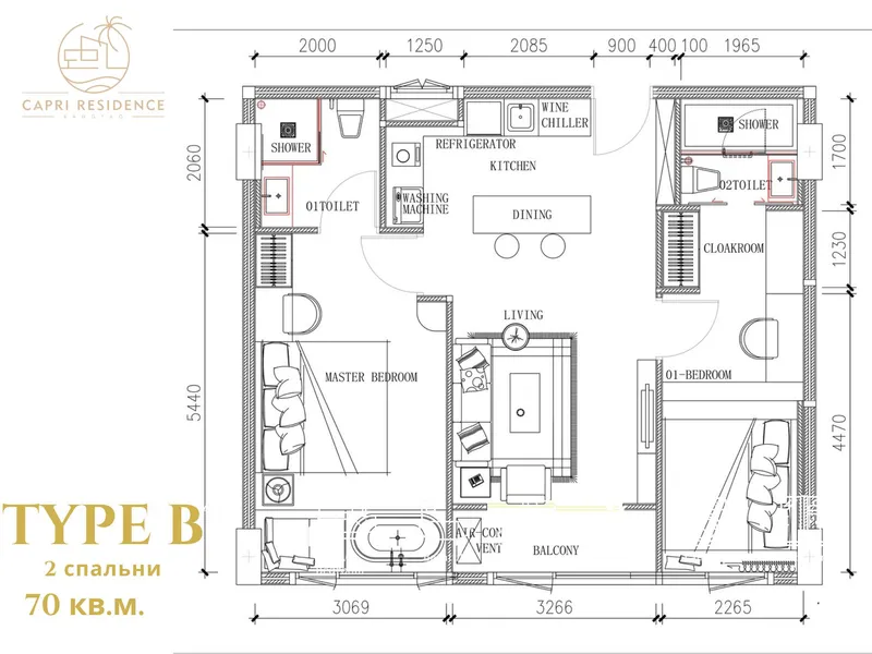 Capri Residence, floor plan
