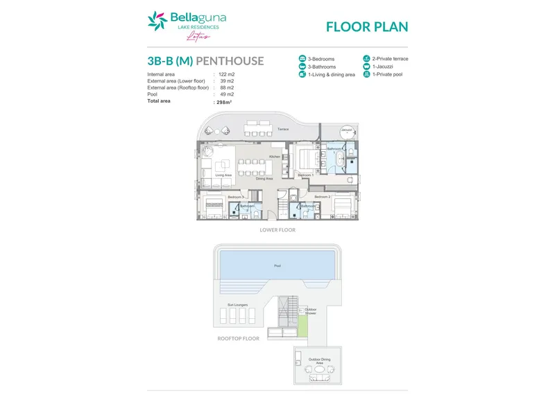 Bellaguna Lake Residences Lotus, planimetria