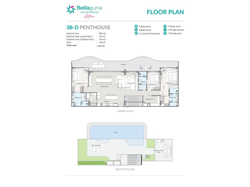 Bellaguna Lake Residences Lotus, planimetria