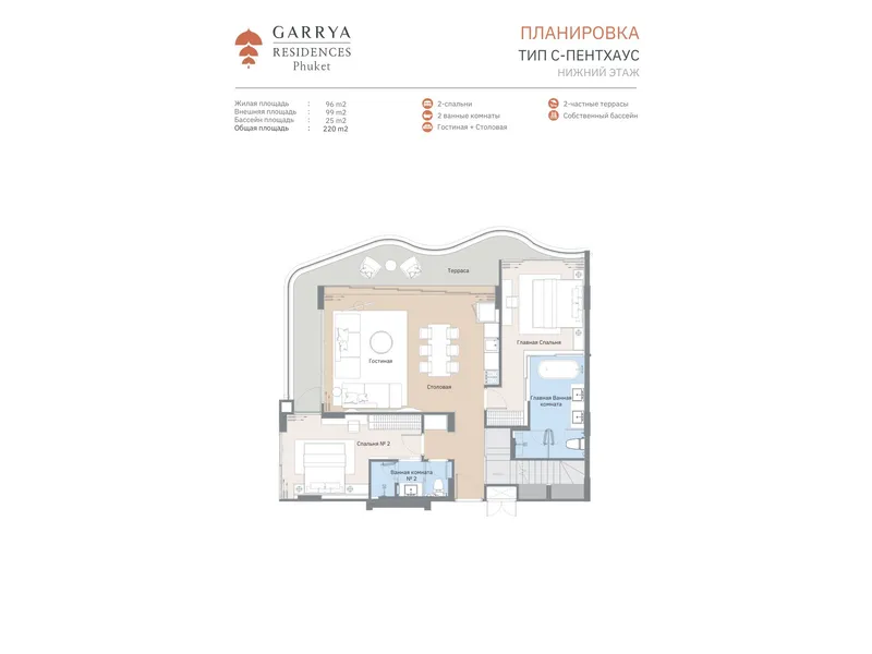 Garrya Residences, планировка