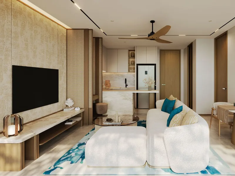 Apartment 1-bedroom 56 sqm in Laguna Lakeside 2 (Bang Tao) · living room