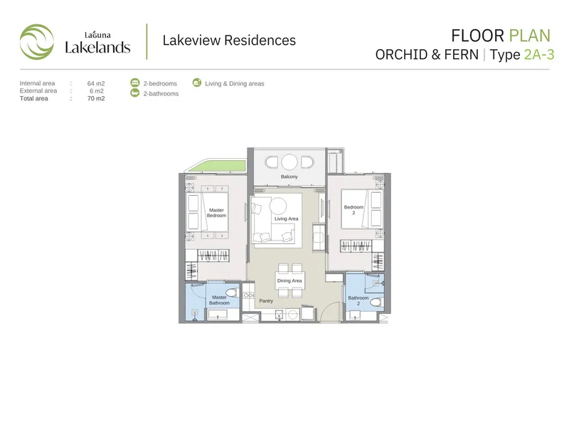 Laguna Lakelands Waterside Lakeview Residences, půdorys