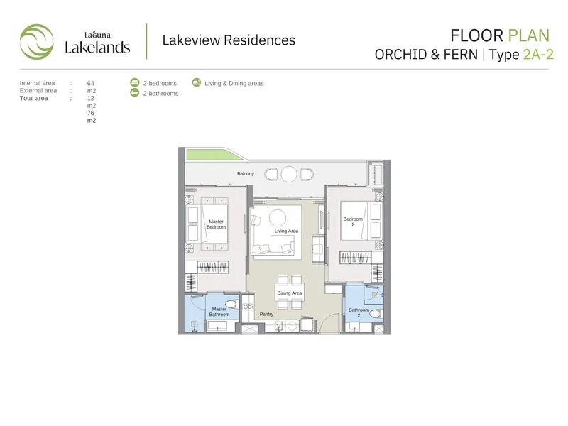 Laguna Lakelands Waterside Lakeview Residences, půdorys