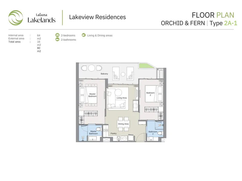Laguna Lakelands Waterside Lakeview Residences, půdorys