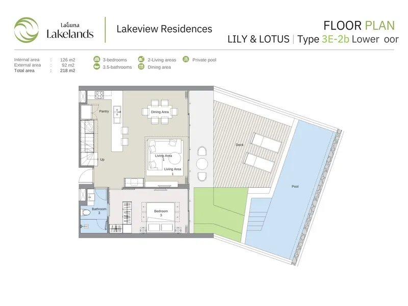 Laguna Lakelands Waterside Lakeview Residences, půdorys