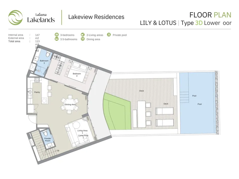 Laguna Lakelands Waterside Lakeview Residences, půdorys