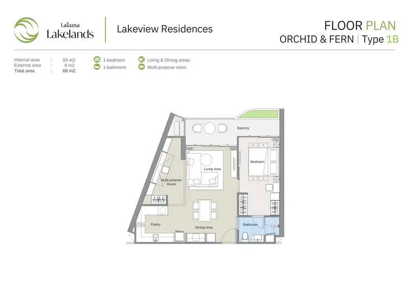 Laguna Lakelands Waterside Lakeview Residences, půdorys