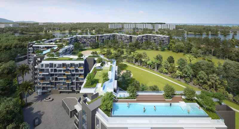 Studio 29 sqm in Laguna Skypark Celeste (Bang Tao) · aerial view