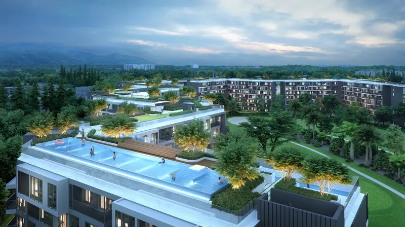 Studio 29 sqm in Laguna Skypark Celeste (Bang Tao) · aerial view