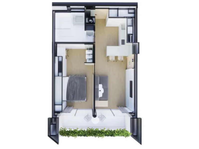 Studio 36 sqm in The Momentum (Layan) · floor plan
