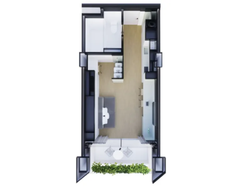 Studio 36 sqm in The Momentum (Layan) · floor plan