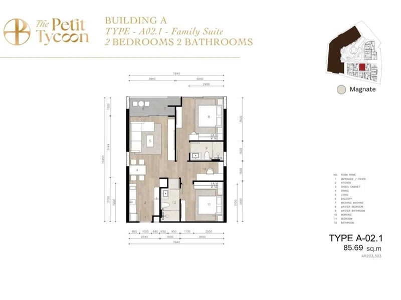The Petit Tycoon, floor plan