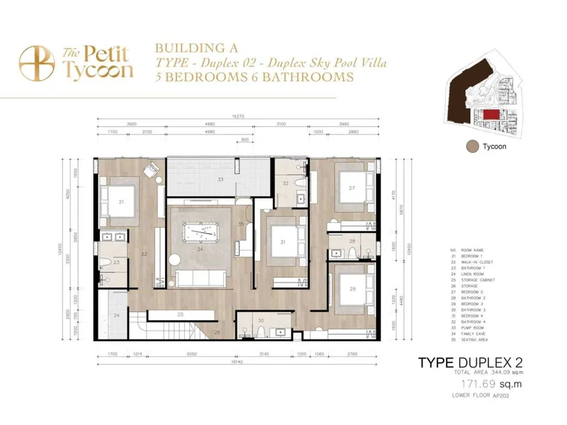 The Petit Tycoon, floor plan