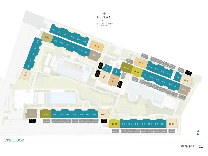 Apartment 1-bedroom 46 sqm in Peylaa Phuket (Bang Tao) · floor plan