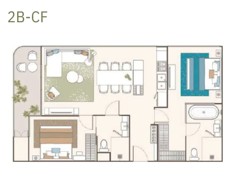 Apartment 1-bedroom 46 sqm in Peylaa Phuket (Bang Tao) · Floor plan of a different unit type here