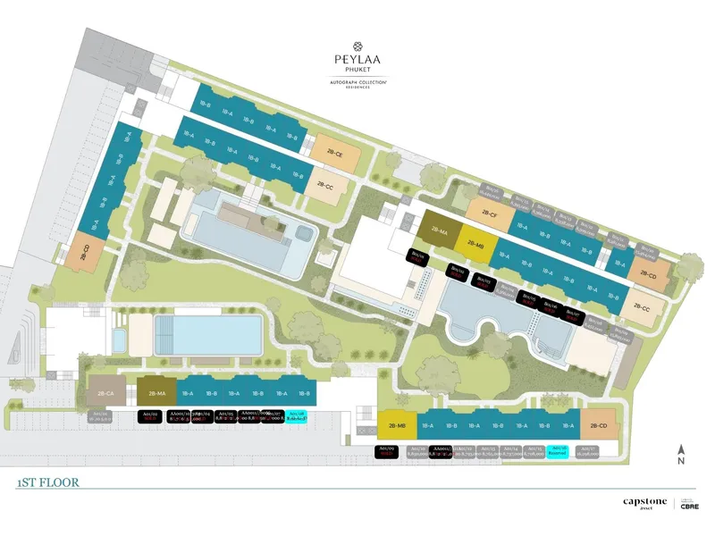 Apartment 1-bedroom 46 sqm in Peylaa Phuket (Bang Tao) · Development floor plan