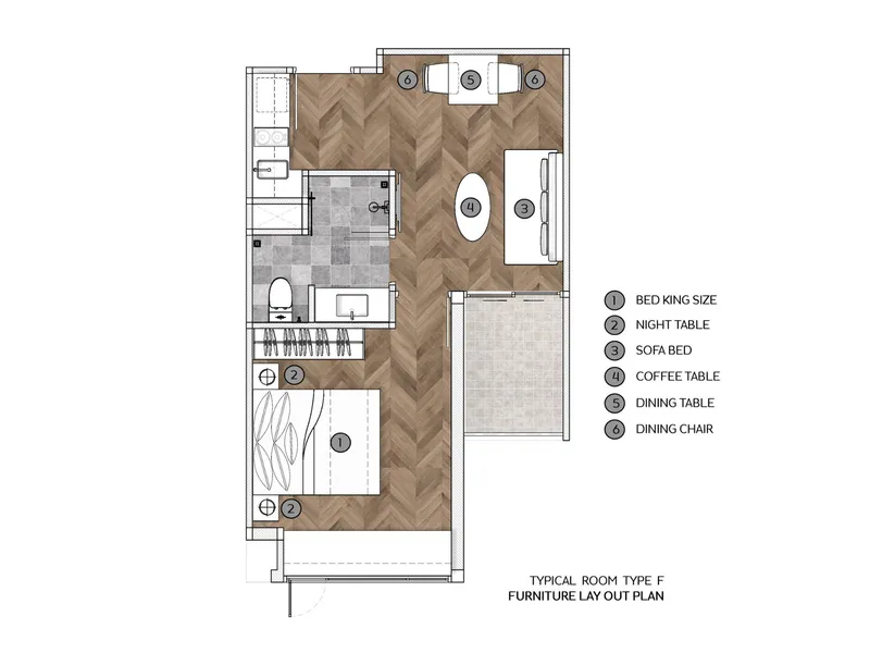Villa 1-bedroom 42 sqm in Platinum Bay (Kamala) · Floor plan of this unit
