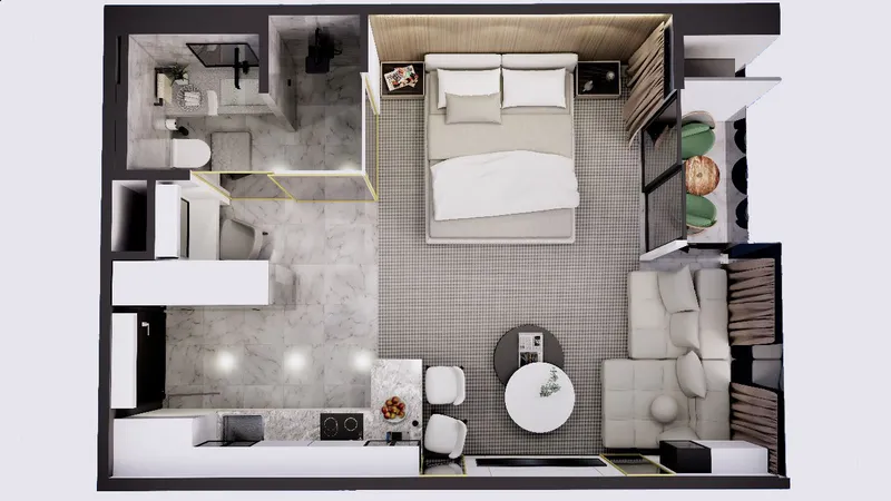 Apartment 2-bedroom 67 sqm in Riviera Andaman City (Bang Tao) · Floor plan of a different unit type here
