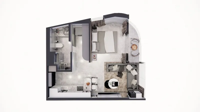 Apartment 2-bedroom 67 sqm in Riviera Andaman City (Bang Tao) · Floor plan of a different unit type here