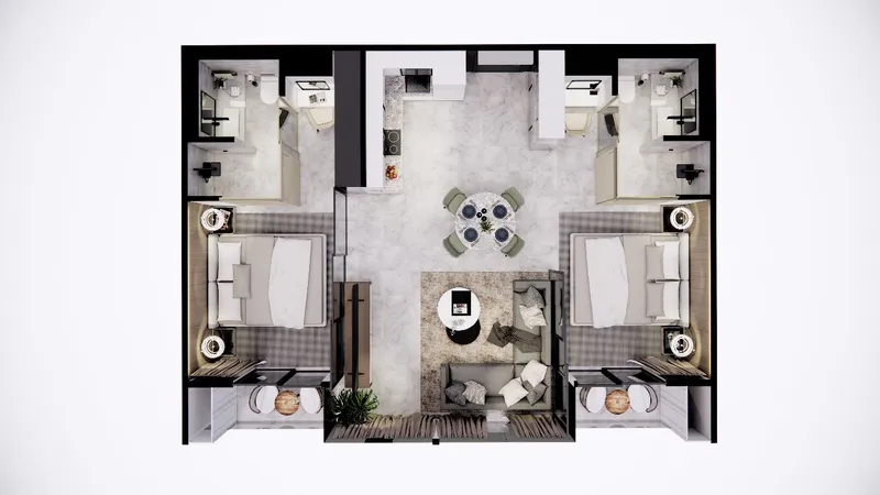 Apartment 2-bedroom 67 sqm in Riviera Andaman City (Bang Tao) · Floor plan of this unit