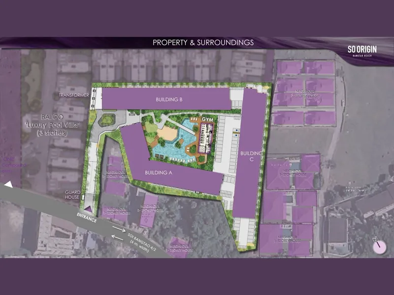 Studio 26 sqm in SO Origin Bangtao (Bang Tao) · Development floor plan