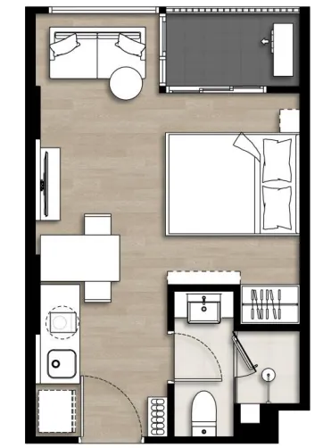 Studio 26 sqm in SO Origin Bangtao (Bang Tao) · Floor plan of this unit