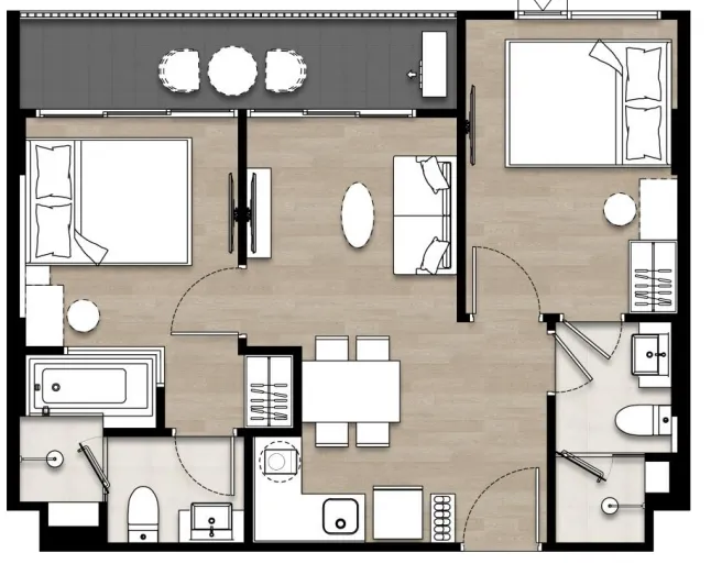 Studio 26 sqm in SO Origin Bangtao (Bang Tao) · bedroom