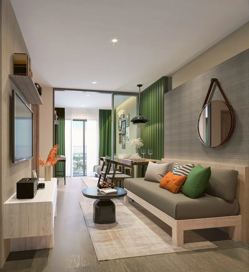 Apartment 1-bedroom 28 sqm in SO Origin Kathu Patong (Kathu) · living room