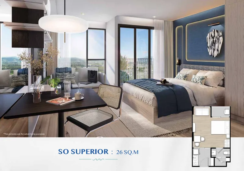 Studio 27 sqm in SO Origin Lagoon (Bang Tao) · Floor plan of this unit