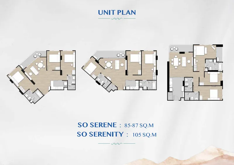 Apartment 3-bedroom 88 sqm in SO Origin Lagoon (Bang Tao) · Floor plan of this unit